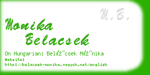 monika belacsek business card